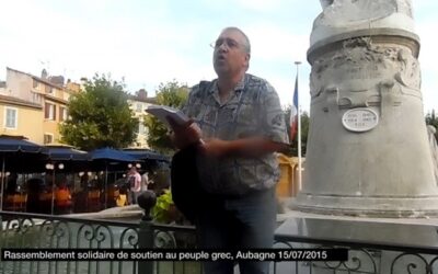 Rassemblement solidaire de soutien au peuple grec, Aubagne 15/07/2015